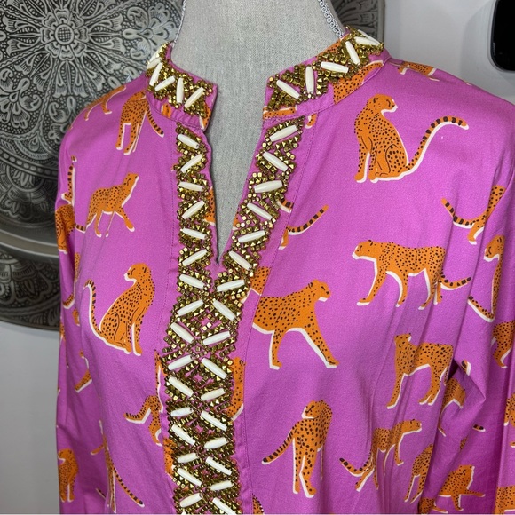 NWT $365 Sheridan French Abigail dress in pink cheetah – Size M - Picture 9 of 12